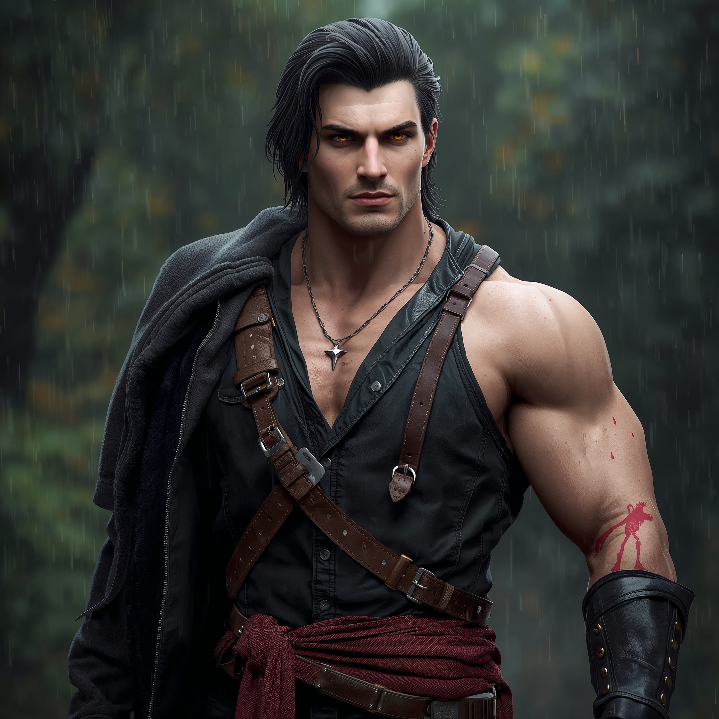 Captain Rusk Varran, half-werewolf mercenary rival